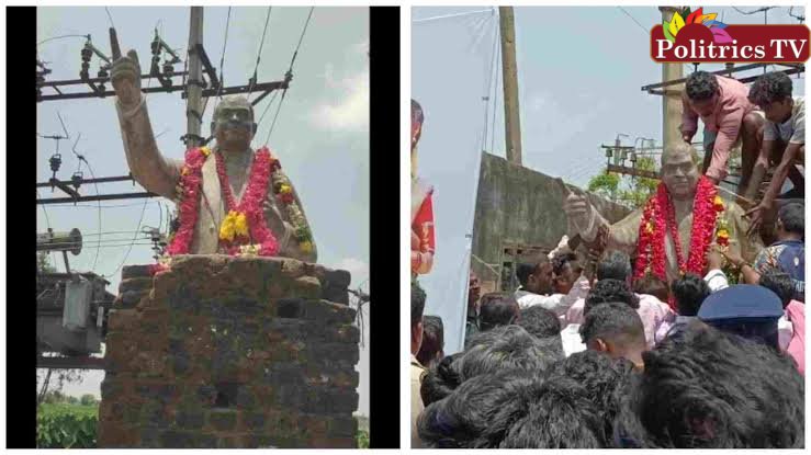 சிறுவாபுரியில்டாக்டர் அம்பேத்கர் சிலையை நிறுவியதால்பரபரப்பு !